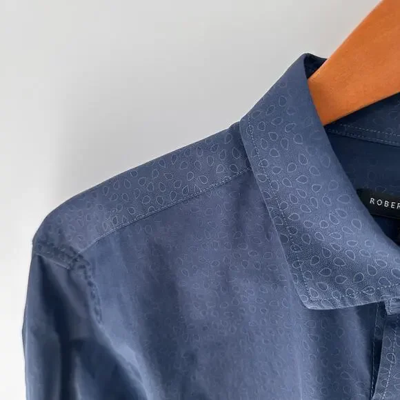 ROBERT BARAKETT Men's Collared Long Sleeve Shirt // L - Picture 3 of 8